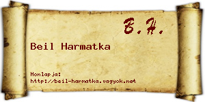 Beil Harmatka névjegykártya